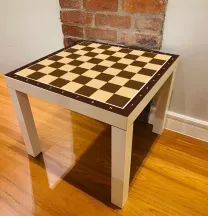 Sticker Table IKEA LACK Échiquier marron et beige