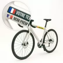 Sticker Vélo Nom Drapeau personnalisé