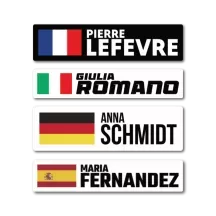 Sticker Nom Drapeau personnalisé 2 lignes