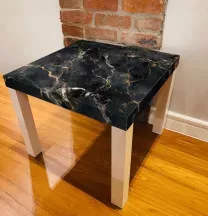 Sticker Table IKEA LACK Effet Marbre noir et or abstrait