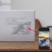 Sticker découpe personnalisé - paysage
