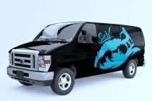 Sticker Van Life Surfeur