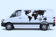 Sticker Van Life Carte du monde