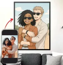 Portrait photo manga personnalisé – Style illustration japonaise