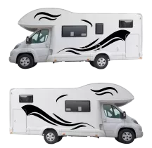 Stickers Camping Car Kit Vagues
