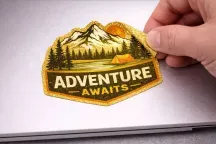 Sticker personnalisé pailleté or