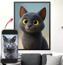 Affiche personnalisée - Portrait d'animal - Style film d'animation 3D