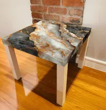 Sticker Table IKEA LACK Effet Marbre noir et or