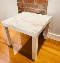 Sticker Table IKEA LACK Effet Marbre crème