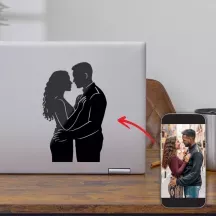 Sticker découpe personnalisé - couple, famille, portrait