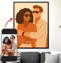 Portrait photo flat personnalisé – Illustration minimaliste