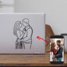 Sticker découpe personnalisé - portrait, visage, photo, couple