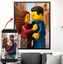 Portrait photo personnalisé façon figurine LEGO
