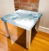 Sticker Table IKEA LACK Effet Marbre bleu