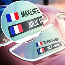 Sticker Pilote Copilote Nom Drapeau personnalisé