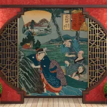 Papier Peint Panoramique Papier Peint Panoramique Estampe 19e siècle Utagawa Kuniyoshi - Iwamurada