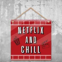 Plaque murale personnalisée Netflix & Chill – déco humour avec photo