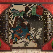 Papier Peint Panoramique Estampe 19e siècle Utagawa Kuniyoshi - Samega