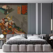 Papier Peint Panoramique Estampe 19e siècle Utagawa Kuniyoshi - Shimosuwa