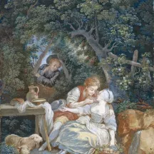 Affiche personnalisée Peinture 18e siècle Pierre-Antoine Baudouin - Annette et Lubin