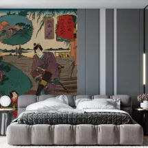 Papier Peint Panoramique Estampe 19e siècle Utagawa Kuniyoshi - Sakamoto