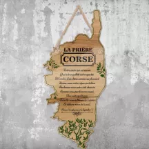 Plaque murale personnalisée Prière Corse – déco humour avec photo