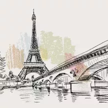 Affiche personnalisée Paris Aquarelle