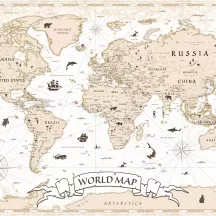 Affiche personnalisée Mappemonde Vintage 2