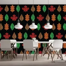 Papier Peint Panoramique Feuilles Pattern
