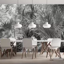 Papier Peint Panoramique Jungle Noir et Blanc