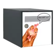 Sticker boîte aux lettres personnalisé Poule Rigolote
