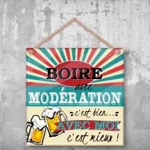 Plaque murale personnalisée Modération – déco humour avec photo