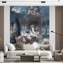 Papier Peint Panoramique Peinture 18e siècle Pierre-Antoine Baudouin - La Soirée des Tuileries