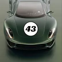 Sticker numéro de course rond personnalisé en couleur – Modèle Type 1