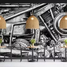 Papier Peint Panoramique Moteur Moto Vintage