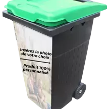 Sticker poubelle personnalisée avec photo