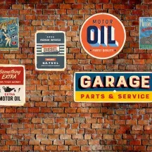 Affiche personnalisée Mur de Brique Plaques Vintage