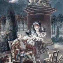 Affiche personnalisée Peinture 18e siècle Pierre-Antoine Baudouin - La Soirée des Tuileries