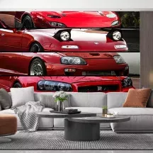 Papier Peint Panoramique Voiture Japonaise Rouge