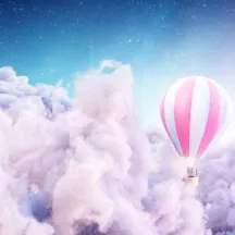 Affiche personnalisée Nuages Montgolfière