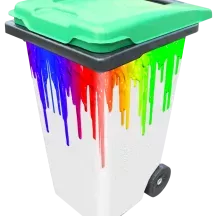 Sticker poubelle personnalisée peinture coulante