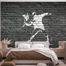 Papier Peint Panoramique Banksy - Rage The Flower Thrower