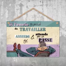 Plaque murale personnalisée Travail – déco humour avec photo