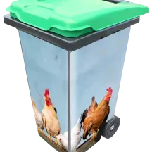 Sticker poubelle personnalisée Poules