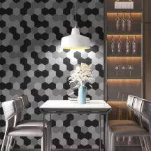 Papier Peint Moquette Hexagonal grise
