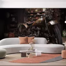 Papier Peint Panoramique Garage Moto Vintage