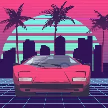 Affiche personnalisée Lamborghini Retro 80's