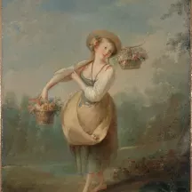 Affiche personnalisée Peinture 18e siècle Jean-Baptiste Huet - La Bouquetière