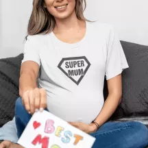 T-shirt femme 100% coton bio - Famille - "SUPER MUM"