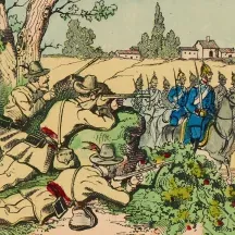 Affiche personnalisée Estampe 19e siècle - Embuscade de Francs-Tireurs des Vosges